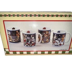1993 Susan Winget Christmas Mug Set